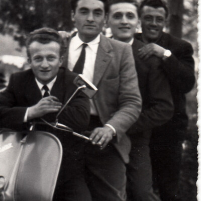 1955 Da sx Tristano Panzani-Benito Silvestri-Tiziano Silvestri-Costa