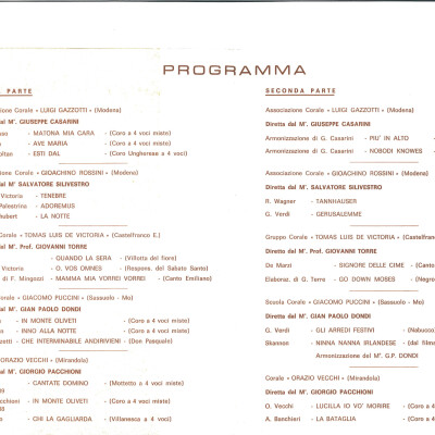 1975 Locandina Rassegna di corali 2 gent.conc. Glauco Meschieri