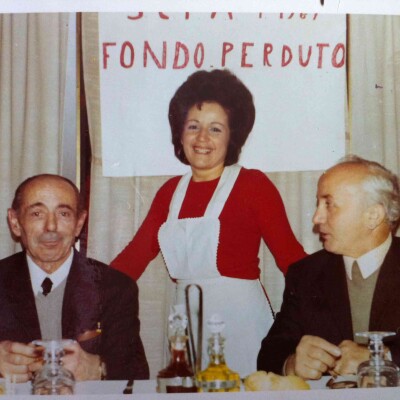 Geminiano Gambuzzi-Fondo Perduto-anni 60 da sx Lugli Pisina-Carla Righini-Geminiano Gambuzzi Ggent.conc.Franco Gambuzzi