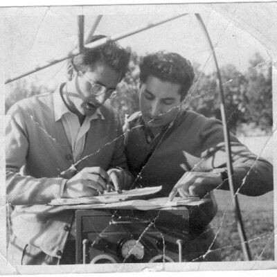 1955 Lancio di palloni aerostatici. Controllo da parte di Armando Ferrero e Italo Tricomi