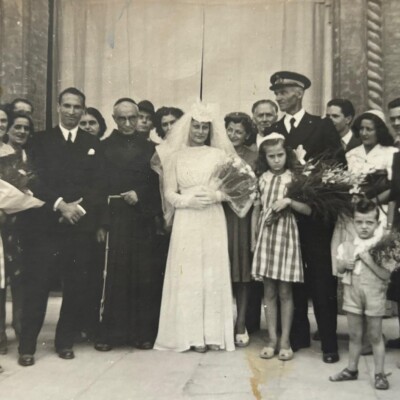 1945 Matrimonio di Oleis Michelini ed Elio Brida in Duomo.Gent.conc.Manuela Michelini