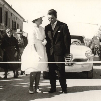 1960 Quend a San Martin i spos i tajava al nastar Gabriella Bosi e Silvano Tartarini di Finale)